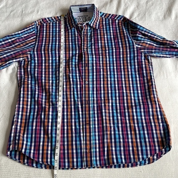 Paul & Shark Ocean Team Multicolour Check Long Sleeve Button Up Size XXL - Picture 8 of 8